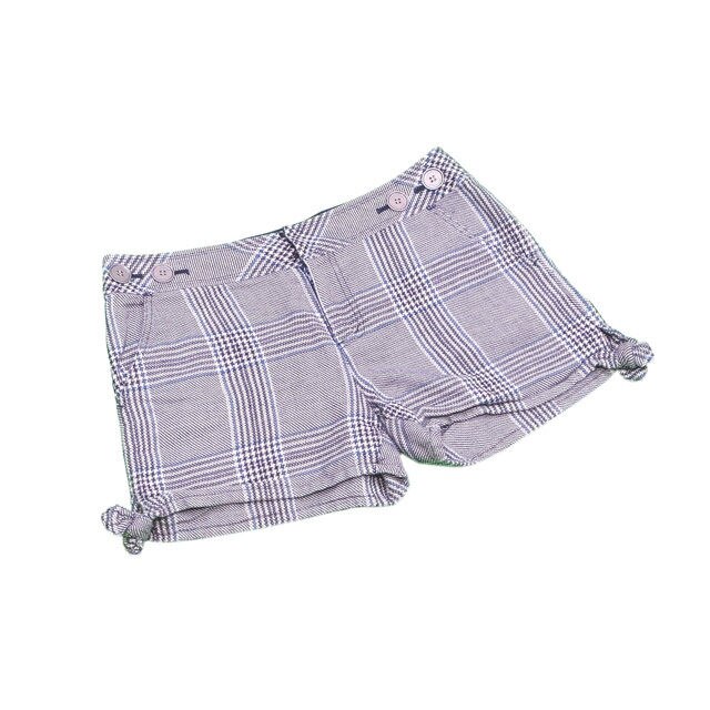 パンツ ショート丈 グレンチェック 36サイズ グレー ブルー系 中古