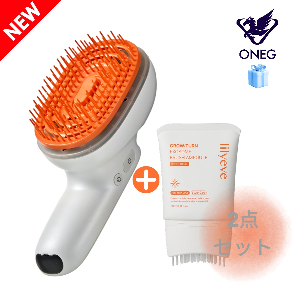 [新商品/ 頭皮ケア 2点セット] グローターンブラシヘアスチームブースター＋グローターンエクソソームヘアアンプル100ml /ユン・ウンヘイ Pick/頭皮マッサージ/頭皮ハリ/額・目元のハリ改善/