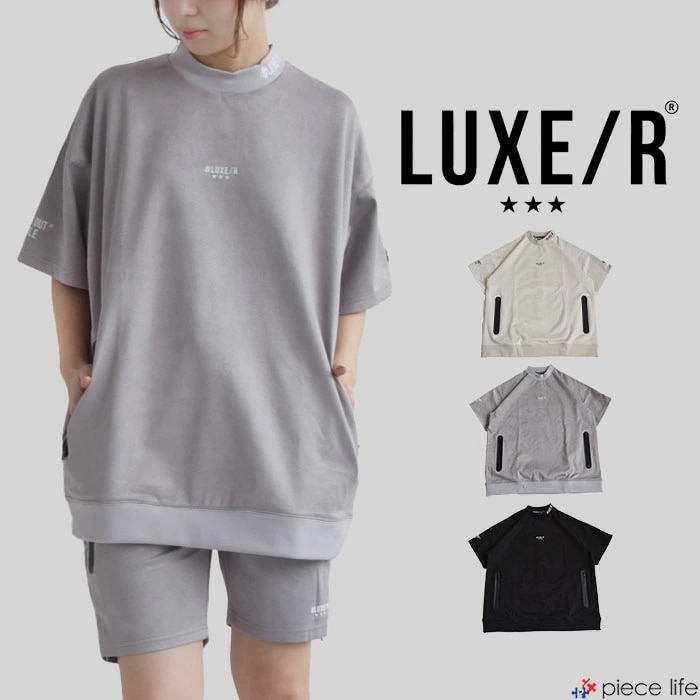 【2025春夏新作】ラグジュ ゴルフ LUXE/R 半袖 Tシャツ トップス プルオーバー メッシュ切替エステルスエードPO ミニモック スウェード メンズ レディース ユニセックス 46037