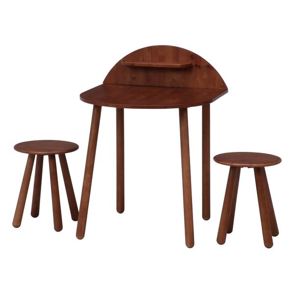 ダイニング３点セット 2人用 ミディアムブラウン 3910