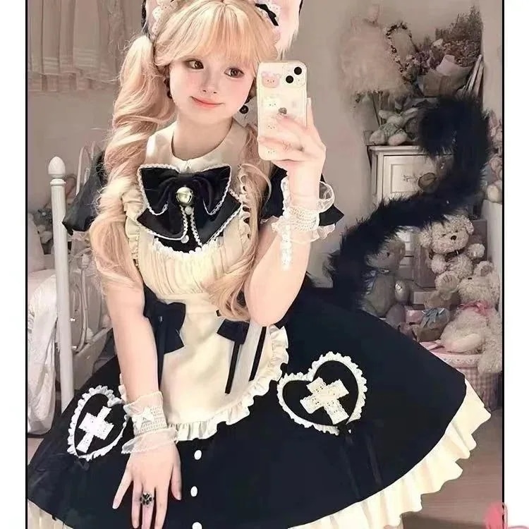 コスプレ ハロウィン コスプレ大人 コスプレ ハロウィ ハロウィン衣装 ハロウィン 甘くて素敵なロリータロリータ柔らかい女の子ウエストドレスエプロンエレガントメイドコスチュームコススカー