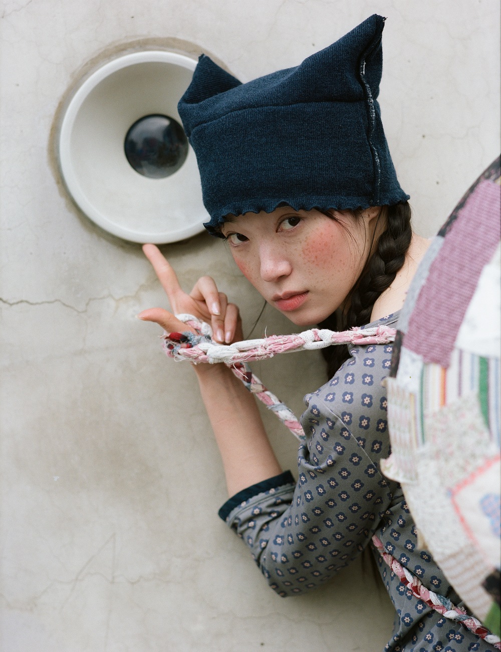 【COYSEIO】26SS RAW EDGE CAT BEANIE : MELANGE GREY