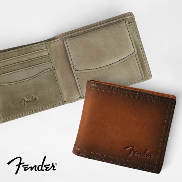 フェンダー Fender 二つ折り財布 メンズ 本革 サンバースト ロゴ ミニ財布 レザー 950-502 ブランド [正規取扱店]