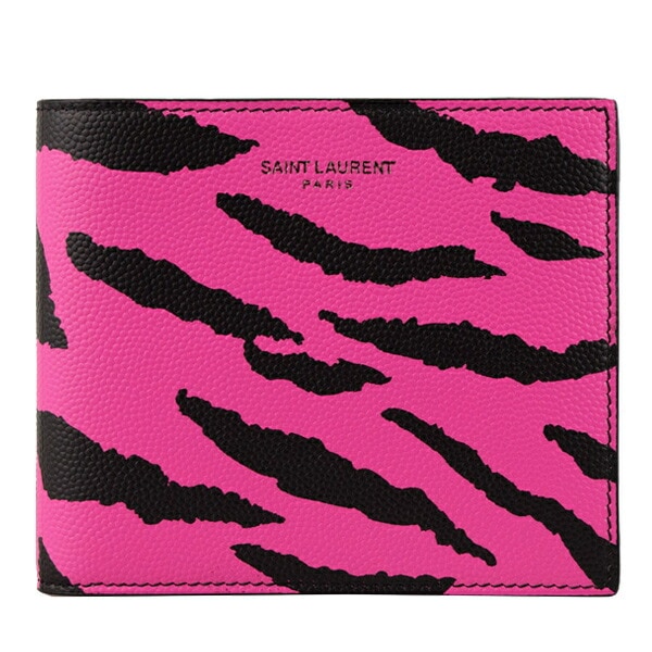サンローラン SAINT LAURENT PARIS 二つ折り財布 札入れ メンズ ゼブラ アウトレ