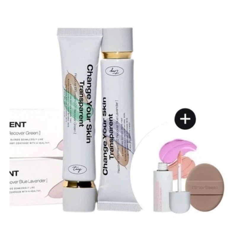 [新作](+チーク+パフ贈呈)トランスペアレント リカバー BBクリーム 2color #ヘイダPICK #01 recover green #02 recover blue lavender