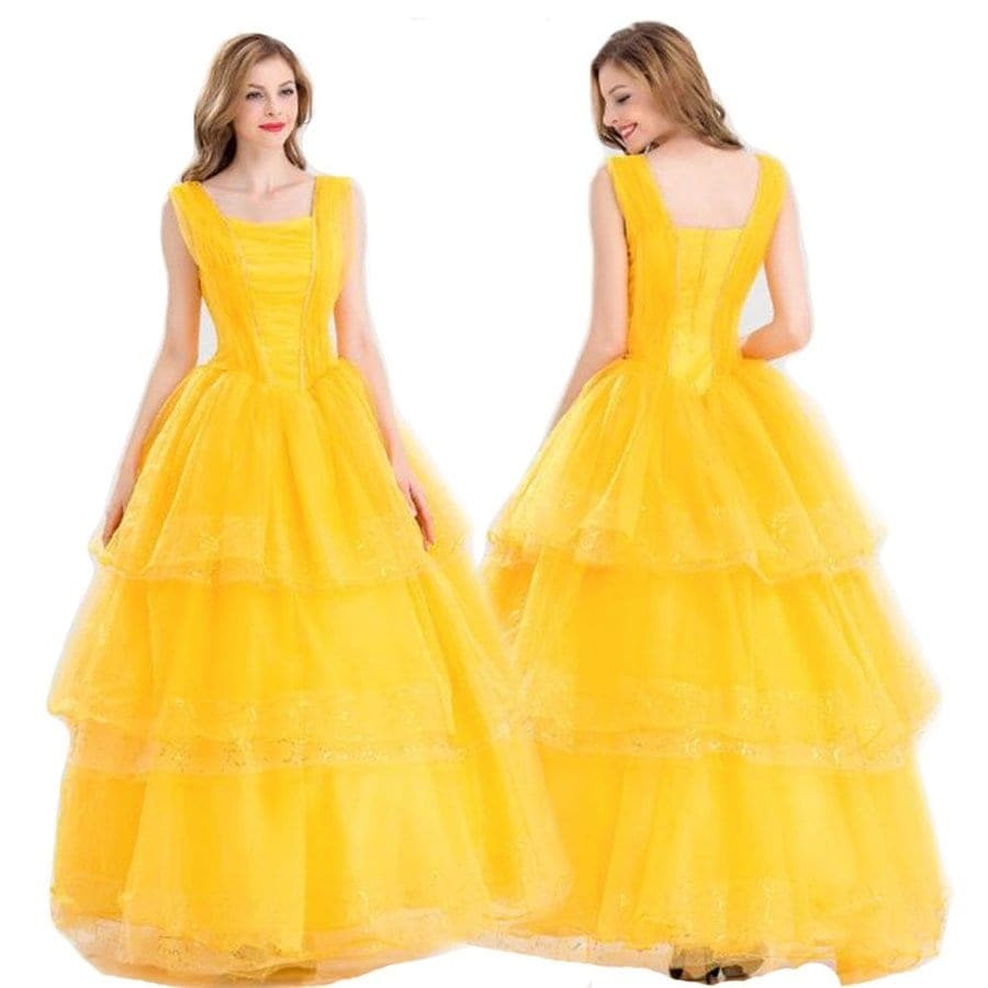 美女と野獣 ベル ドレス コスチューム ラベル コスプレ プリンセス 衣装