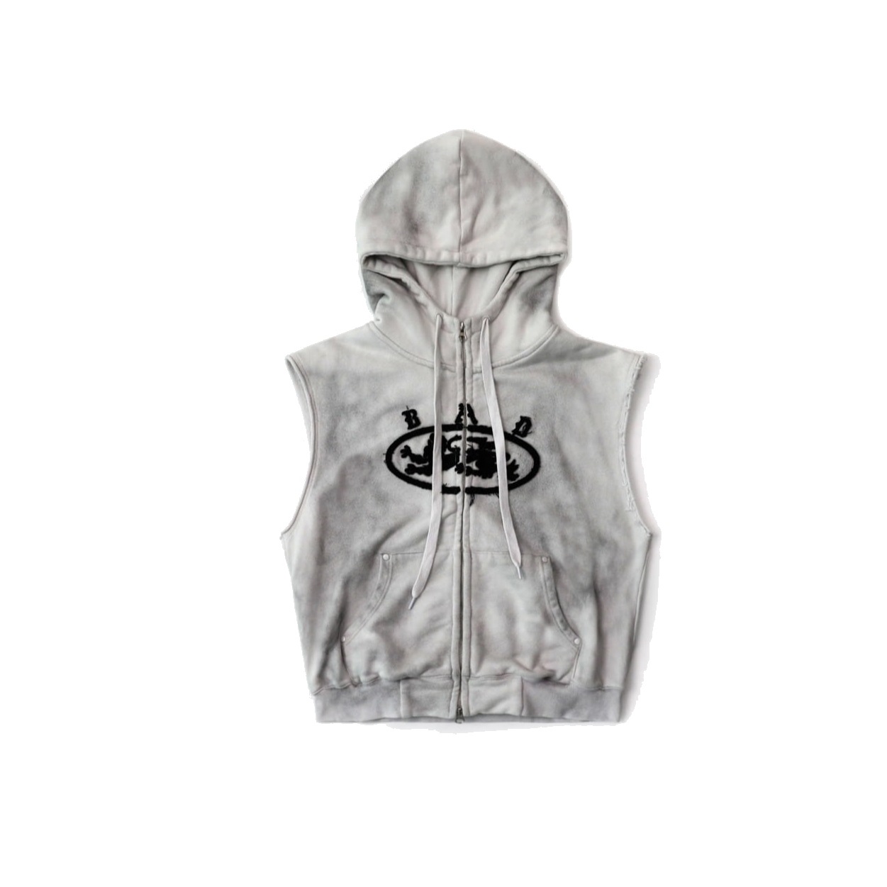 ミスティックパッチスリーブレスフードジップアップ - ウォッシュドホワイト