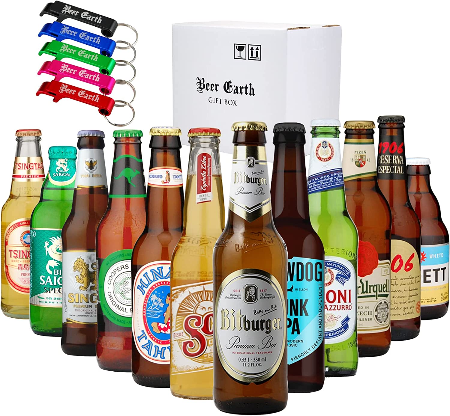 ワンランク上のビールギフト 世界のプレミアムビール 12か国12本飲み比べ ギフトセット（全品正規輸入品） オリジナル栓抜き付き