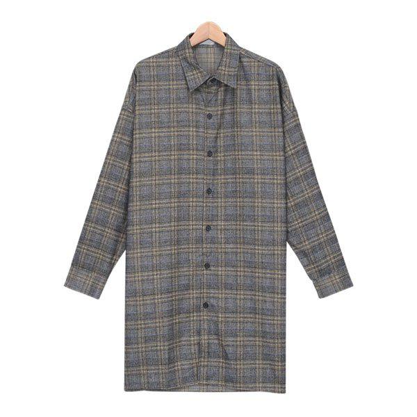 シャツジャケット SBI036 2COLOR メンズロングオーバーフィットチェックジャケット メンズファッション