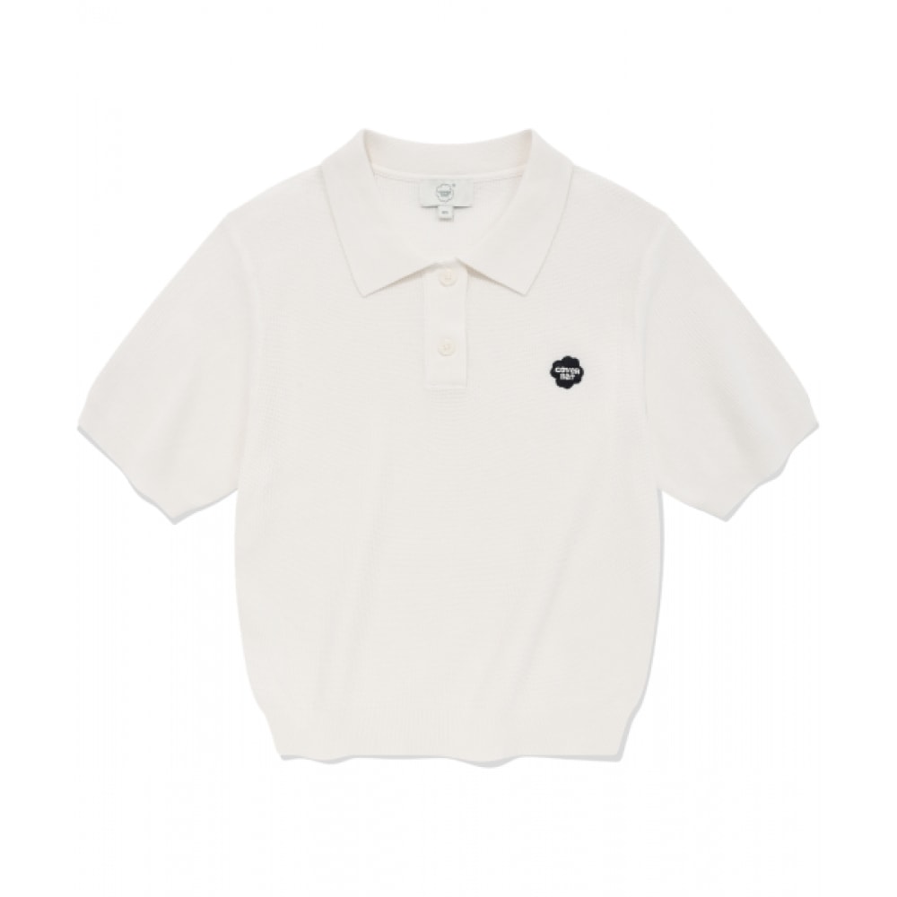 COVERNAT 女性用ベーシックワッフルカラーニットアイボリー