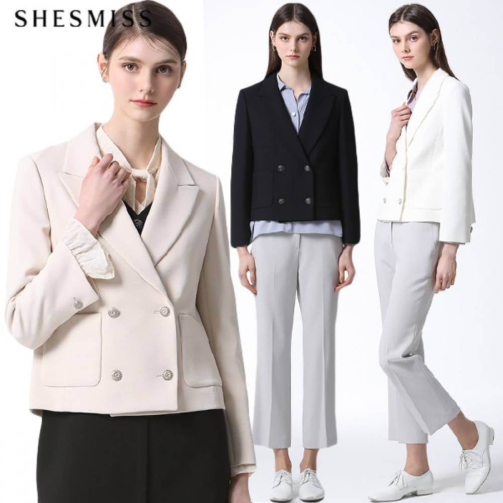 (Shes Miss) ダブルツーボタンポケットポイントショートジャケット