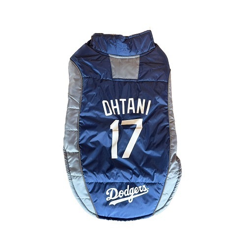 ファンタジーワールド【ペット用品】MLB公式 ドジャース 大谷翔平選手モデル ユニフォーム パッファー ベスト Lサイズ P-0849790213272【ペット用野球ウェア】