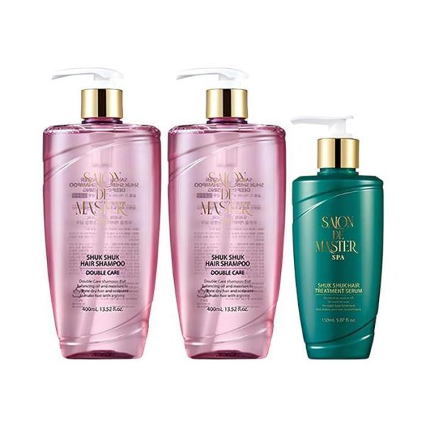 サロンド マスター シュッシュッ シャンプー ダブルケア 400ml x2 +トリートメントセラム150ml_M