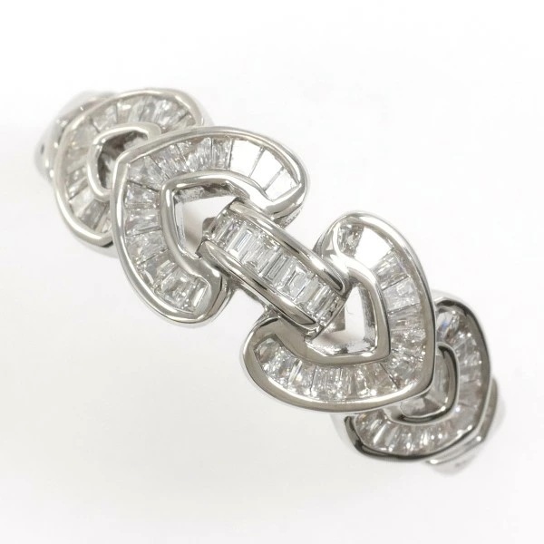 K18 18金 WG ホワイトゴールド リング 指輪 13号 ダイヤ 0.35 ジュエリー 中古