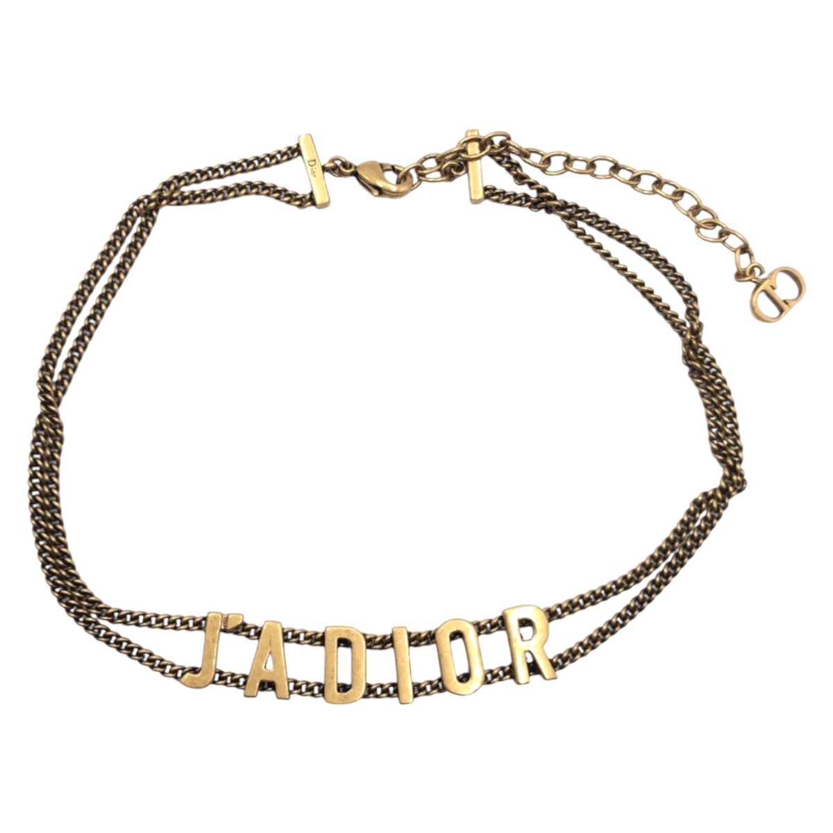 美品 JA DIOR ゴールド メタル ネックレス チョーカー レディース 408114