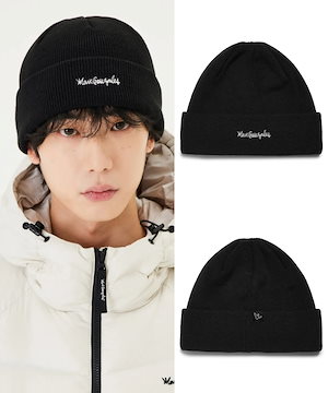 ビーニー Qoo10 NICK&NICOLE MIXED JAQUARD ロゴ ニット