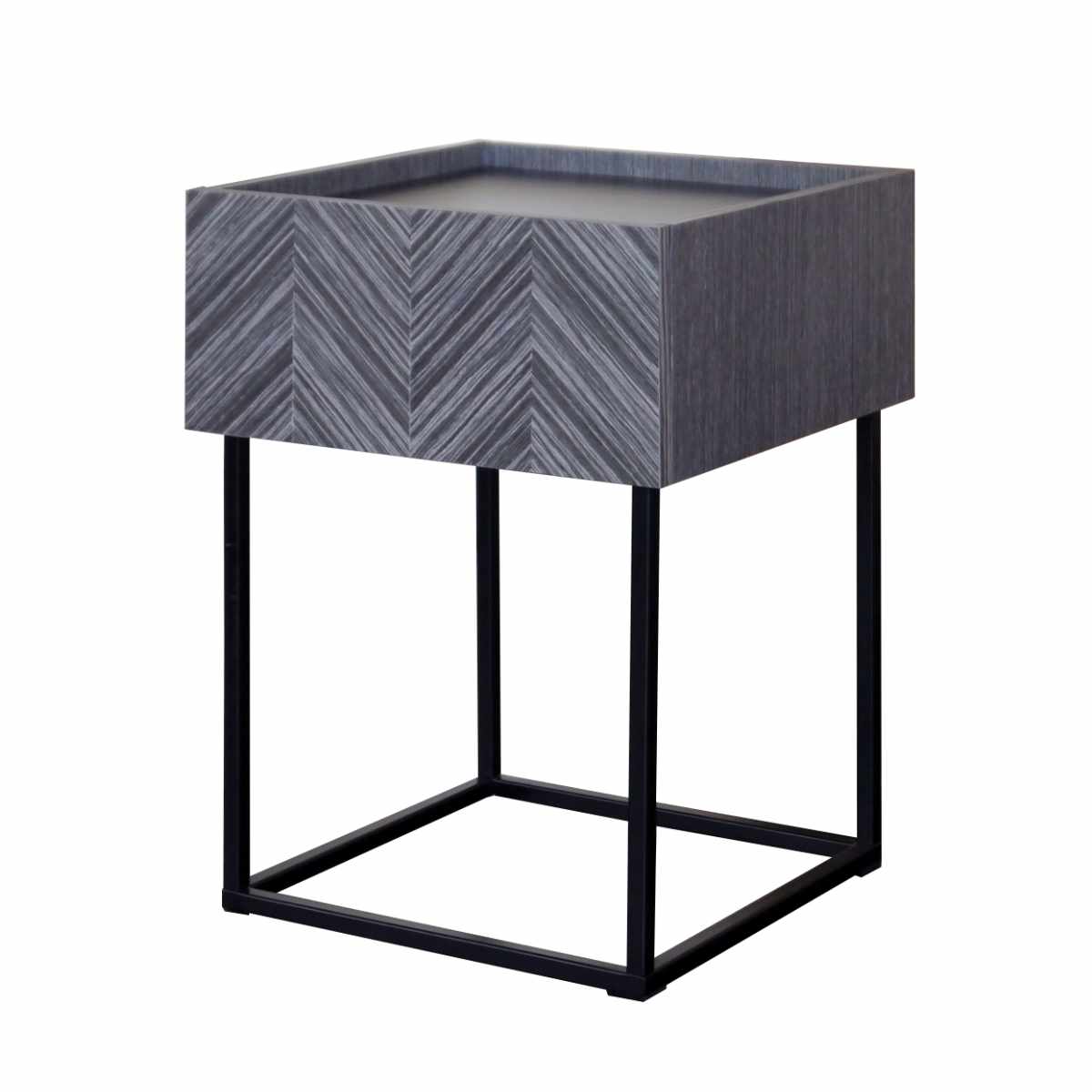 サイドテーブル 矢羽根デザイン VOZ 40cm角 テーブル ナイトテーブル ディスプレイ 台 インテリア 引き出し 収納 リビング モダン スタイリッシュ ヘリンボーン 完成品 17,182円
