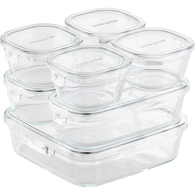 他サイト： iwaki(イワキ) 耐熱ガラス 保存容器 アーバンクリア 7個セット パック&レンジ F-PRN7-UCLの商品画像