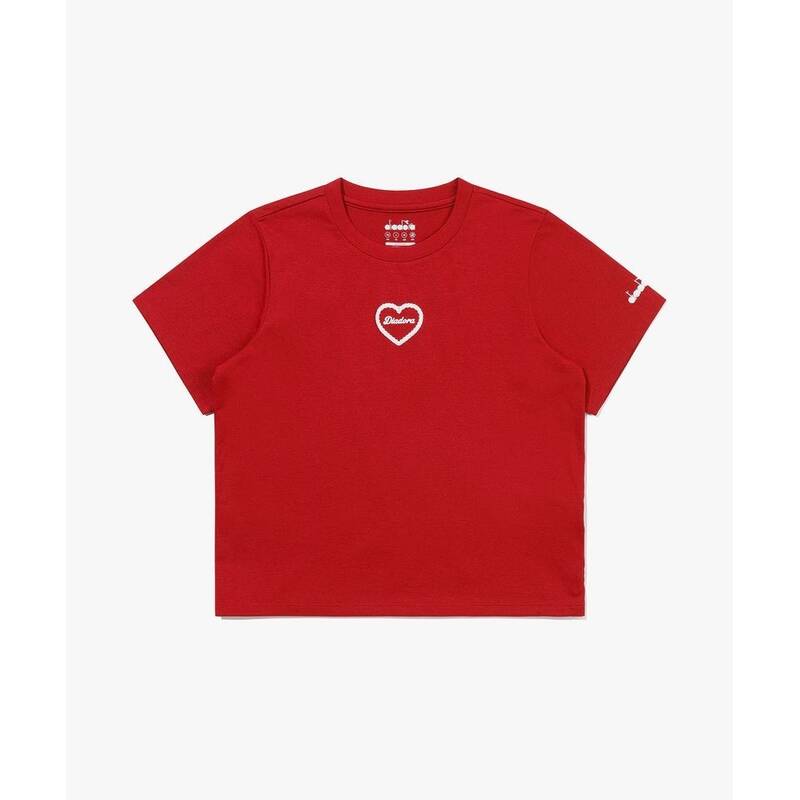 ディアドラ diadora ハート柄半袖Tシャツ レディース RED D6222LRS19RDD 352220