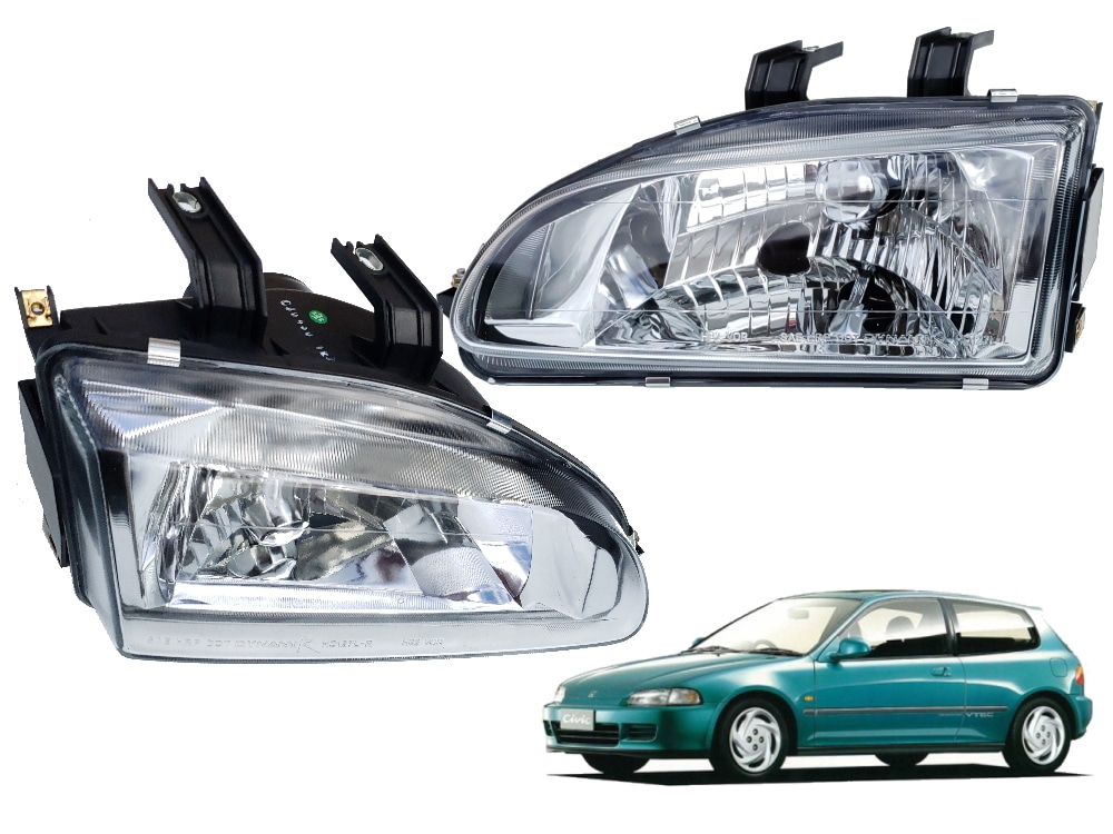 シビック EG EJ ヘッドライト 左右セット 1991年-1995年 EG6 EG4 EJ1 EG9 EG8 EG型 EJ型 ホンダ 社外品 B16A型 D15B型 VTEC-E