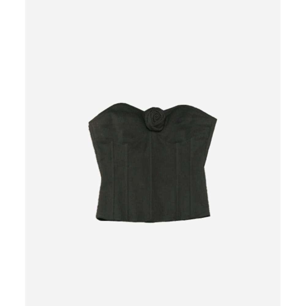 2000Archives Corduroy Rose Corsage Tube Top Khaki 2023FW