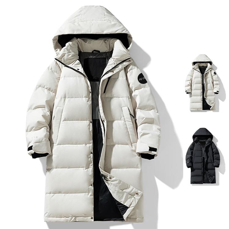 ダウンジャケット メンズ フード付き ブルゾン ロングコート ビジネスジャケット 厚手 防寒着 暖かい 冬物 アウター