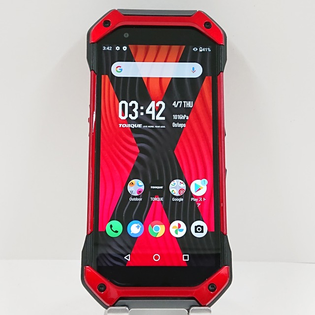 TORQUE 5G KYG01 au レッド 送料無料 本体 c07795 【中古】