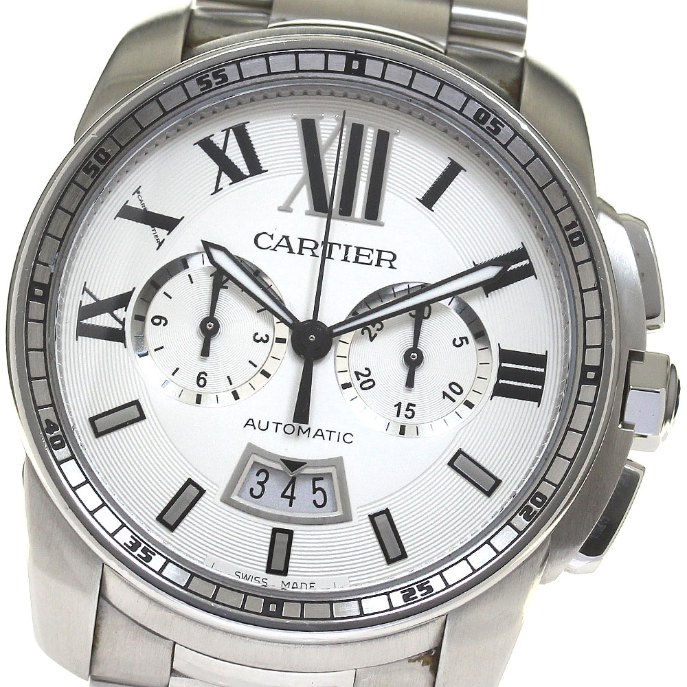 カルティエ CARTIER W7100045 カリブル ドゥ カルティエ クロノグラフ 自動巻き メンズ 良品 _814495【中古】