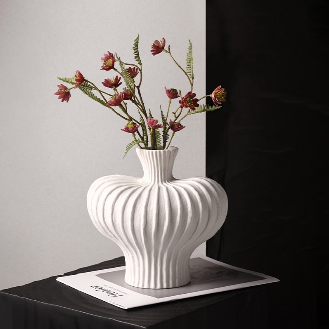 北欧 ドライフラワー 花瓶 つぼ型 デザイン オブジェ 装飾 おしゃれ花瓶 インスタ映え 抽象オブジェ