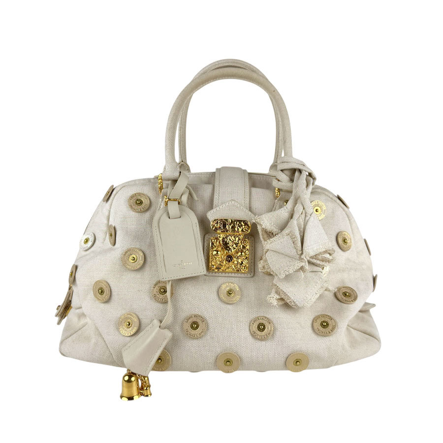 ルイ ヴィトン LOUIS VUITTON ハンドバッグ ポルカドッツ パナマ ボウリィ キャンバス/レザー ライトベージュ ゴールド レディース M95409 z4892 68,750円