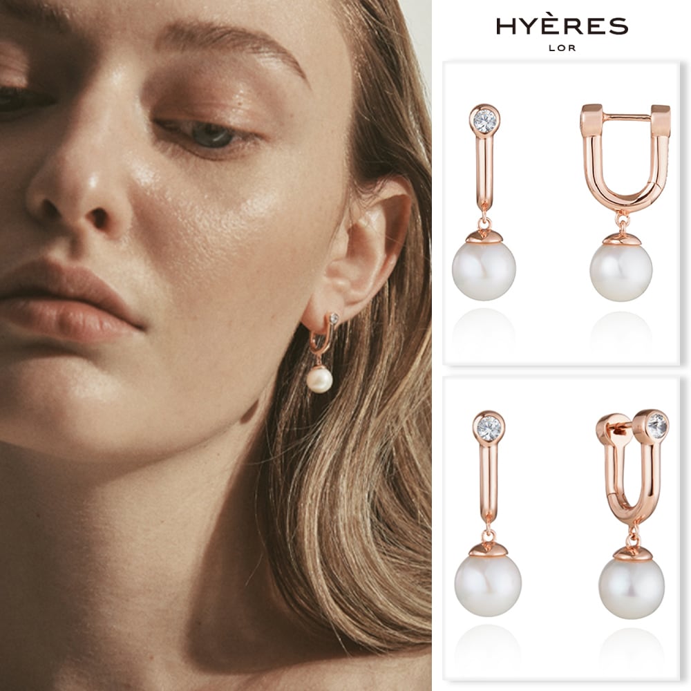[HYERES LOR] H Ed shackle pearl one touch earring