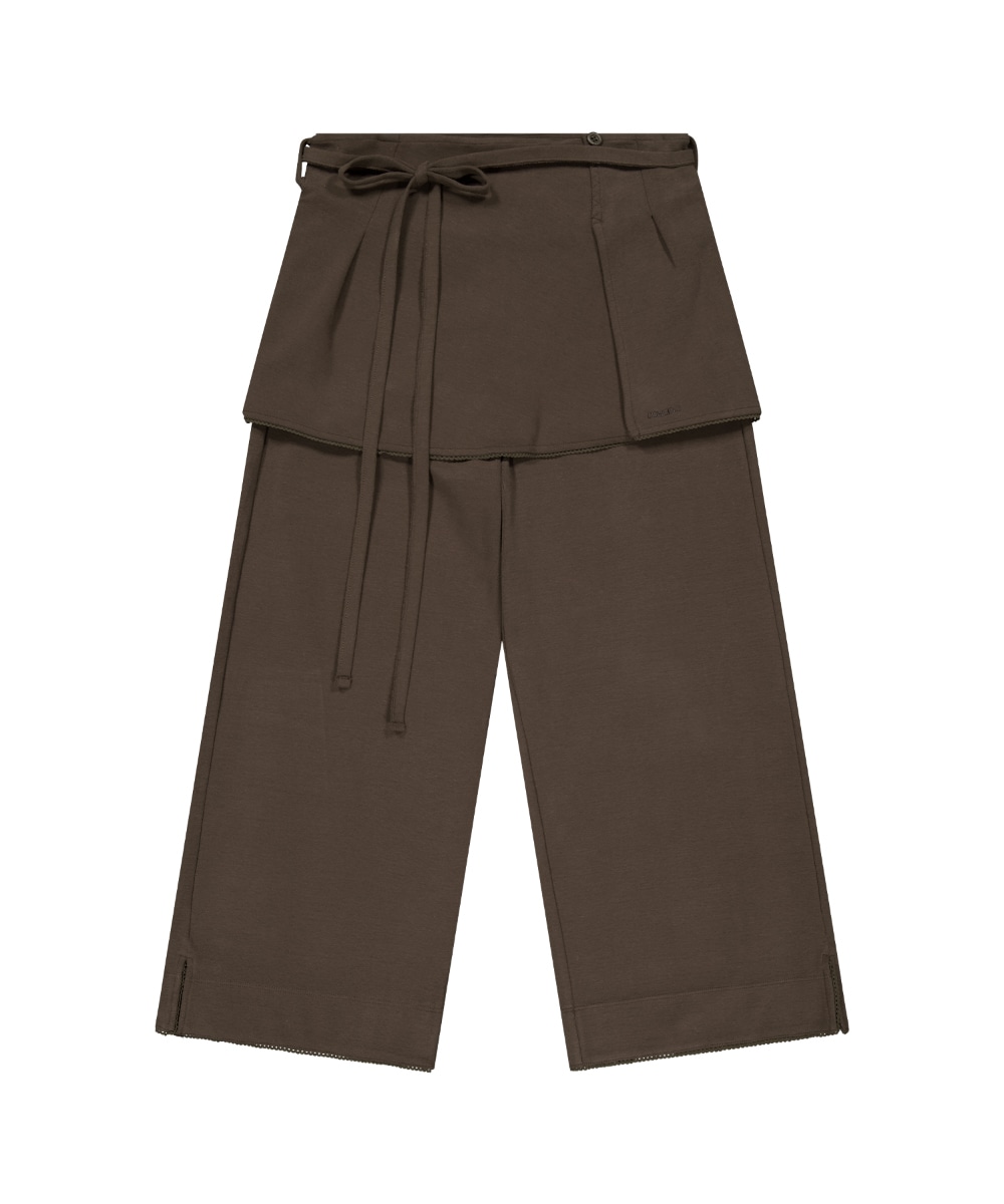 【COYSEIO】26SS SOFT CROPPED SKIRT PANTS : BROWN