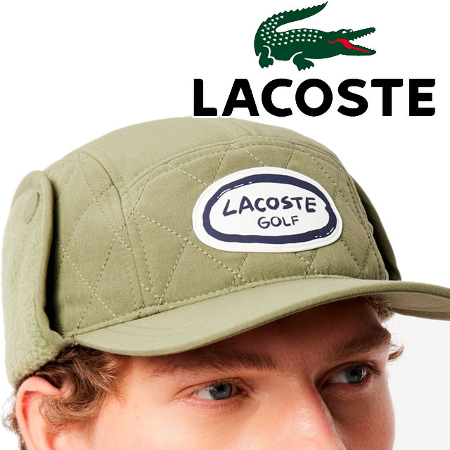 ラコステ 帽子 メンズ RK2682 ゴルフイヤーフラップキャップ 耳当て 防寒 ゴルフキャップ スポーツ アウトドア アパレル アクセサリー カジュアル シンプル カーキ evid