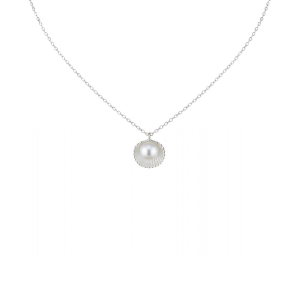 ALLEUN シルバー925 淡水シェルパールチェーンネックレスレイヤード