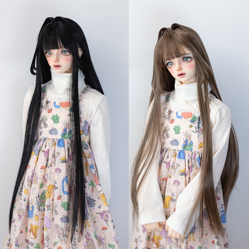 BJDドール用ウィッグ 手入れ 3色 ロング 猫耳 高温糸 SDサイズ人形用 頭囲22‐24cm