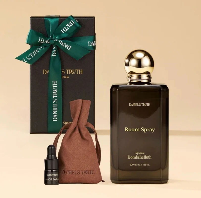 DANIEL TRUTH シグネチャー ボムシェルース ルームスプレー100ml 空間フレグランス 香り長持ち リフレッシュ効果 オイルパルファム2ml付き メッセージカード贈呈