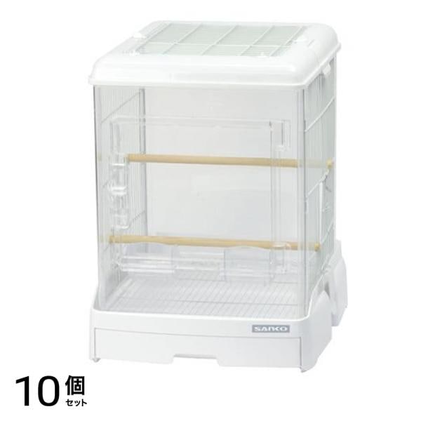 三晃商会 イージーホームクリアバード40-WH(ホワイト) 鳥かご ケージ 1組入 10個セット