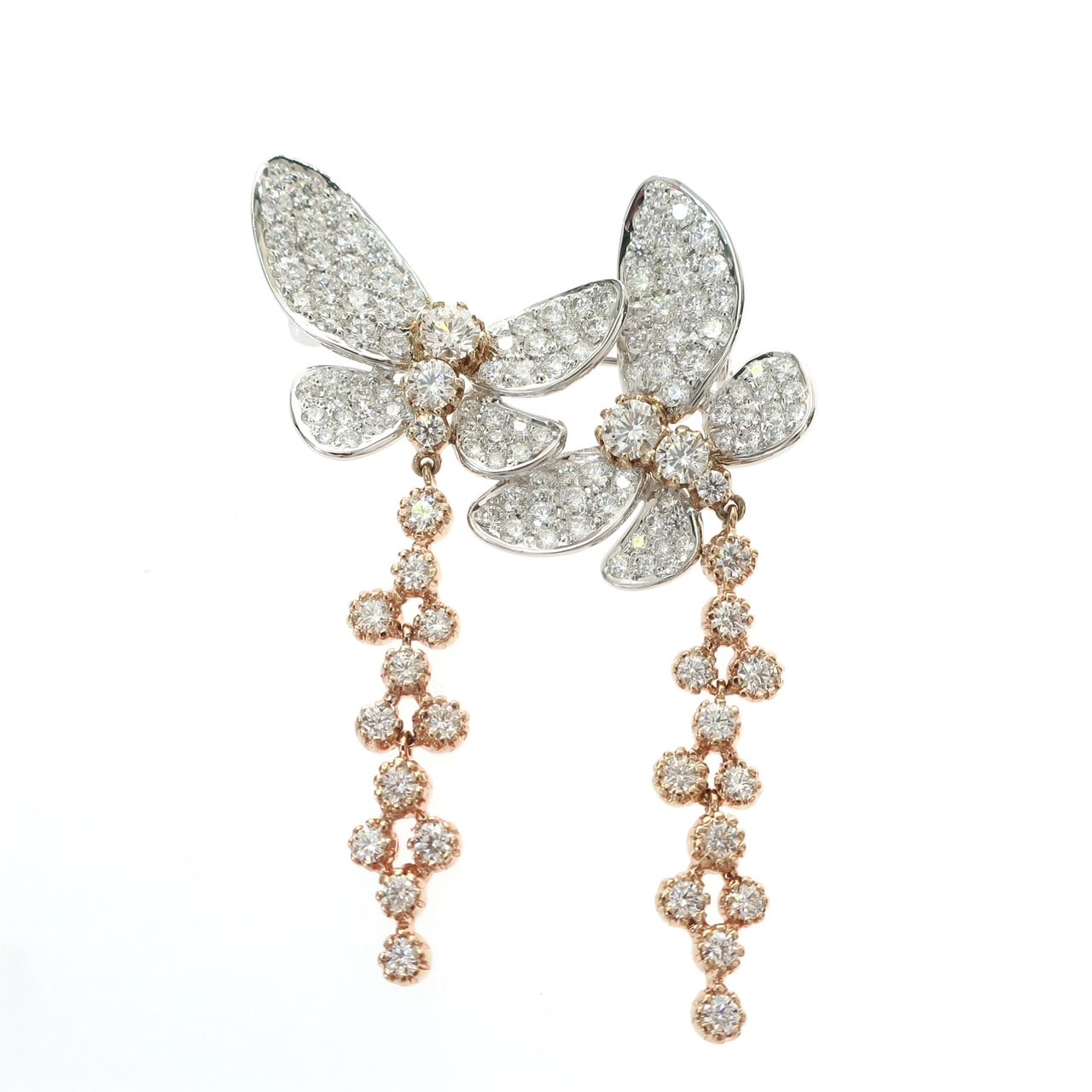 【展示品】ダイヤモンド ブローチ ペンダントトップ K18 WG 750 ホワイトゴールド 3.451ct レディース アクセサリー ジュエリー 蝶 バタフライ 3.00ct 3.0ct 3ct