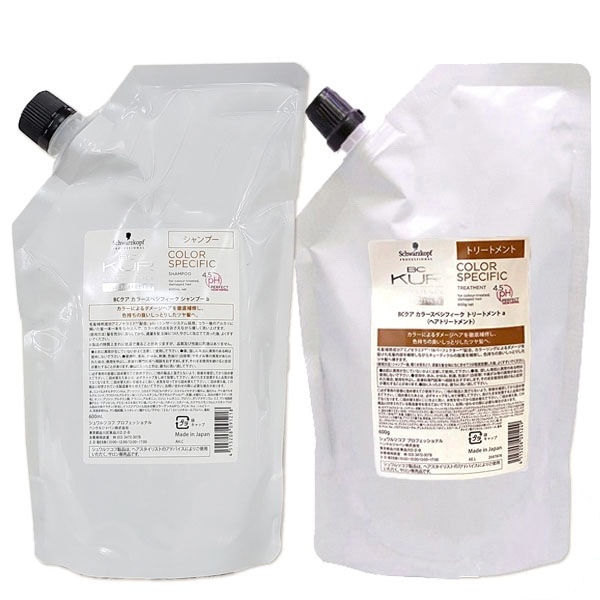 BCクア カラースペシフィーク シャンプー a 600mL + トリートメント a 600g 詰め替えセット 5,024円