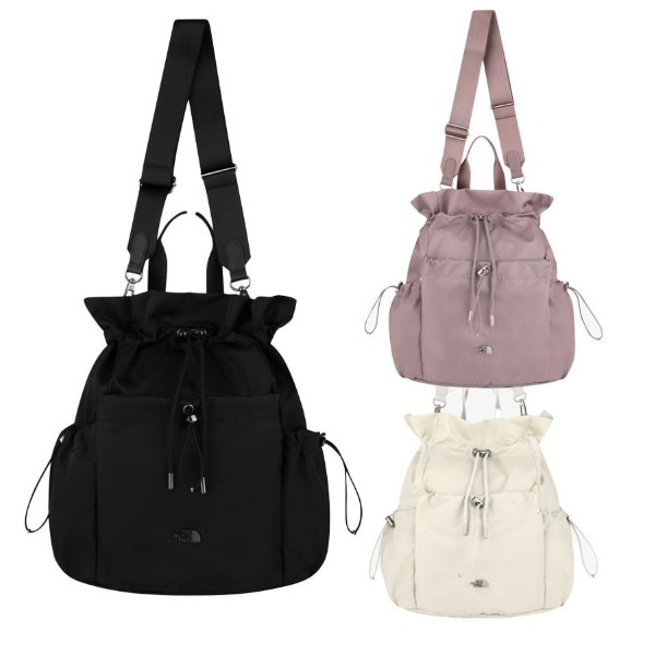 WHITE LABEL 韓国限定ライン 日本未入荷 女性用 デイリー 両サイドポケット 収納 旅行 お出かけ ナイロン 光沢感 高級感　カジュアル