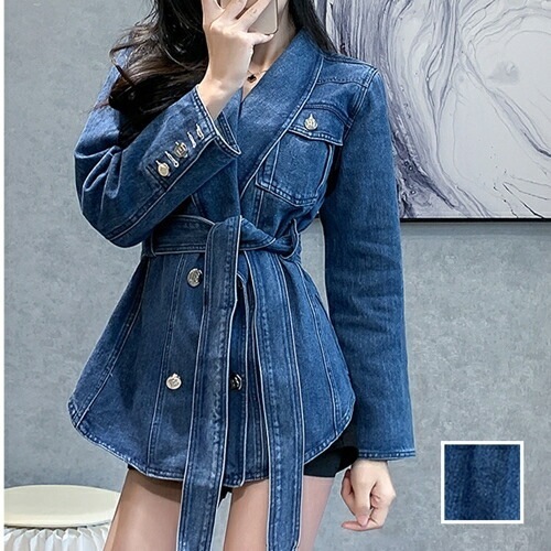 アウター ジャケット 韓国 ファッション レディース 春 夏 カジュアル コーデ シンプル 定番 セレカジ 20代 30代 40代 2025 デニム へちまカラー タイト目 エレガント