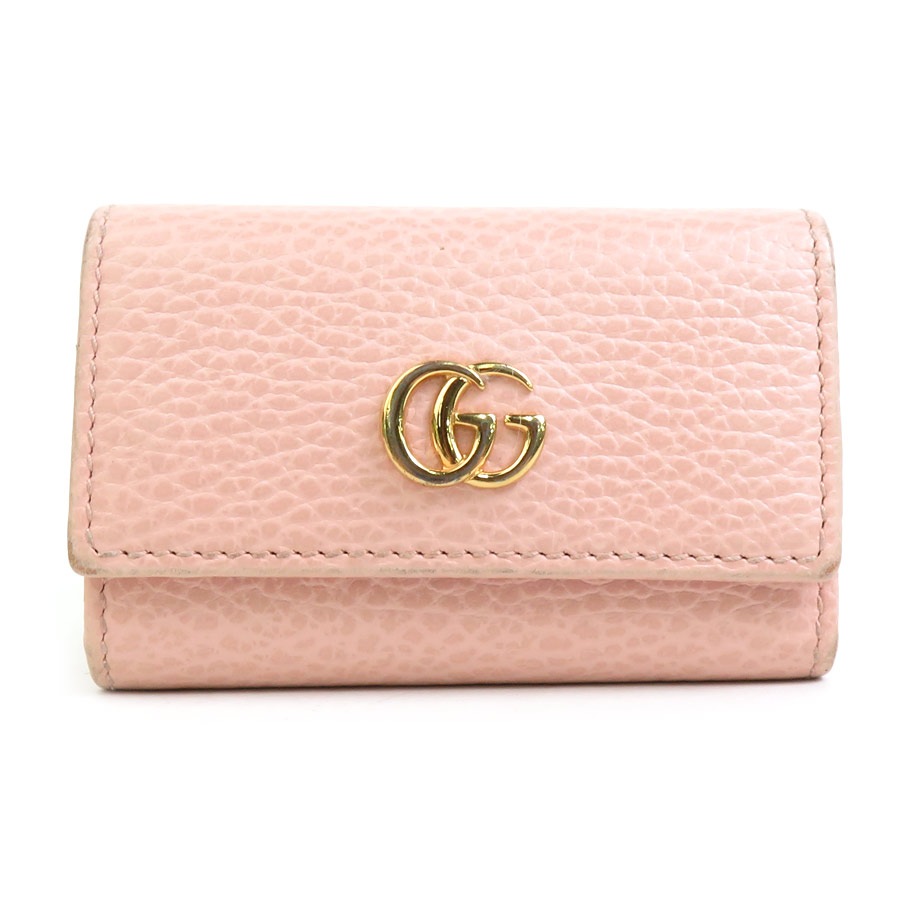グッチ GUCCI キーケース GGマーモント レザー ピンク レディース 456118 h30425j