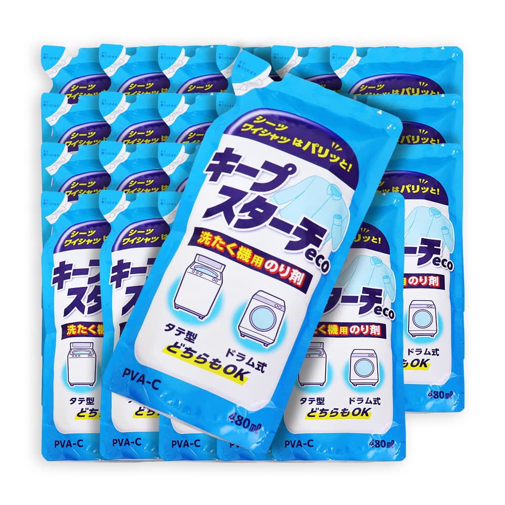 洗たく機用のり剤 キープスターチeco 480ml ×24個 タテ型・ドラム式 どちらもOK 日本製