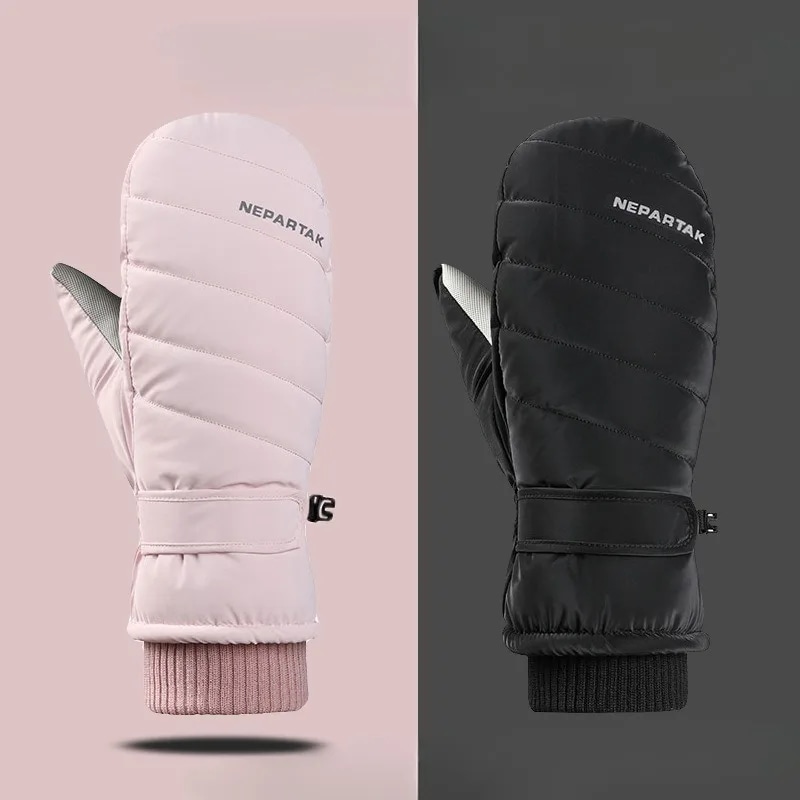 女性用防水サーマルフリースグローブスキーミトンスノーグローブスキースノーボードタッチスクリーンスノーモービル冬