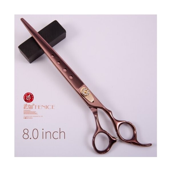 フェニスプロフェッショナルJP440c 7インチ高品質ペット犬グルーミングはさみ湾曲間伐鋏間伐率約25％ 7 inch