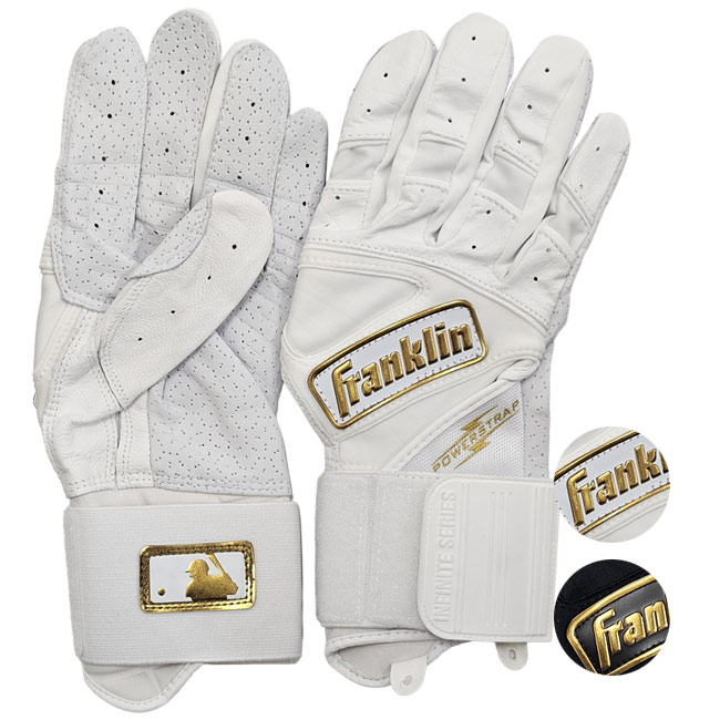 両手用セット FRANKLIN(フランクリン) POWERSTRAP パワーストラップ インフィニットシリーズ バッティンググローブ ゴールドロゴ アダルト 大人用(25y6m)