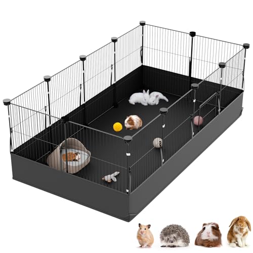 ペットフェンス ドア・防水マット付き 錆びにくいペットサークル 幅30cm*高さ40cm*12枚 小動物ゲージ 柵 幼いウサギ フェンス 猫柵 子犬 柵 室内用 簡単组立式 収納可能 室内外対応 モル