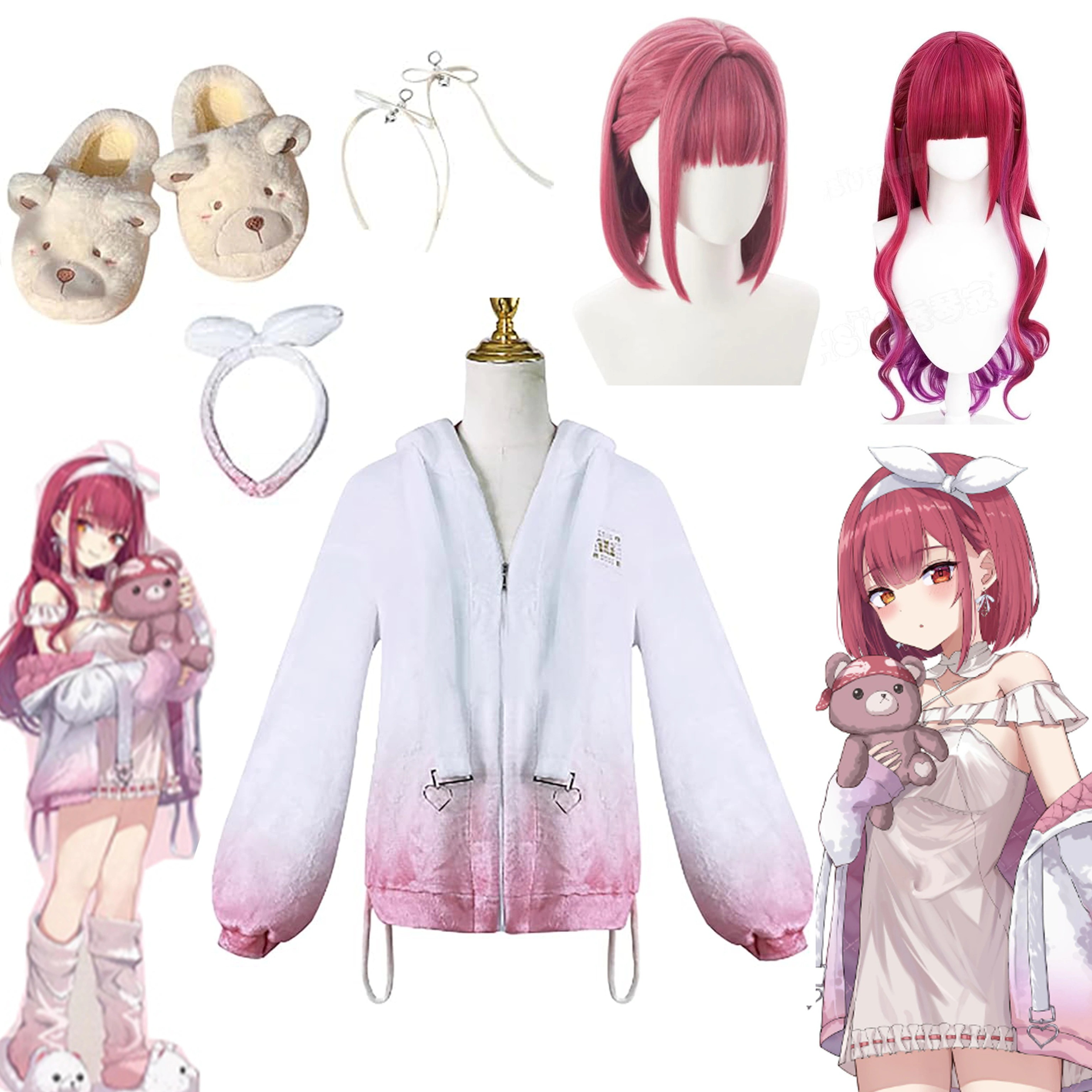 【全シリーズ発売中】 【値引き中】靴 ウィッグ 衣装＋髪飾り＋足飾り コスプレ クリスマス ハロウィン まりん ほうしょう 衣装 コスプレ 船長 キャミソールスカート パジャマ 部屋着 宝鐘マリン ホ