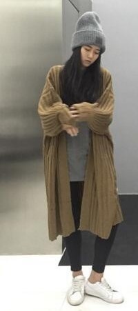 5108.ロング丈ニットコート（カーキ）2019 春夏 sale アウター 美ライン おしゃれ ガウン オフィス ビジネス お出かけ 女子会 普段使い 通勤 通学 100,000円