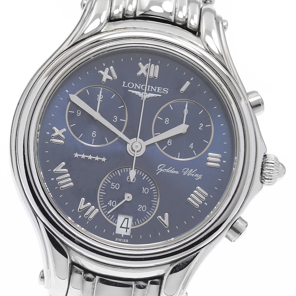 ロンジン LONGINES L3.610.4 ゴールデンウィング クロノグラフ クォーツ メンズ _934956【中古】